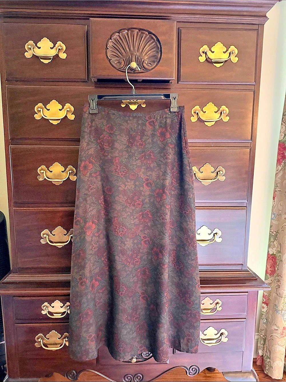 Lauren Ralph Lauren Floral Silk Maxi Skirt Size 8P Like New
